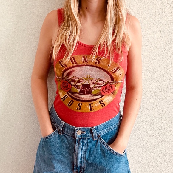 Bravado Tops - Guns N’ Roses Red Graphic Tank Top Band Tee Small